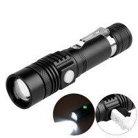 Super Bright Led flashlight USB Rechargeable Flashlight torch Linterna T6  Power Tips Zoomable Bicycle Light 18650