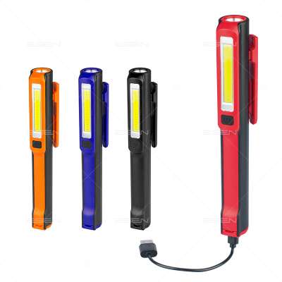 COB LED Mini Pen Light Clip Magnet USB Rechargeable Work Torch