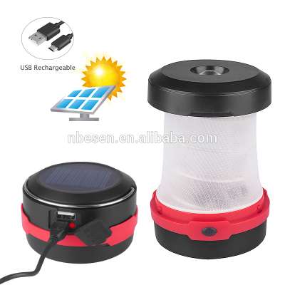 Rechargeable Led lamp camping lantern  with solar panel