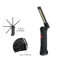 LED Work Light USB rechargeable COB LED flashlight Magnetic 5 modes Bright torch waterproof for Car Repair with magnet