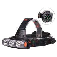 2020 Wholesale 4 Modes DC Direct Charge Adjustable Head Angle LED Camping Hunting Headlamp With Compass