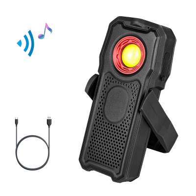 Type-C Rechargeable Aluminum magnet audio led bluetooth work light with microphone